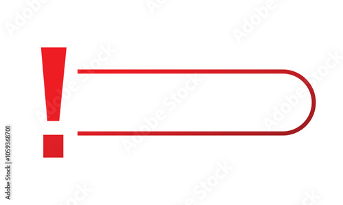 Exclamation line box attention vector text banner. important frame