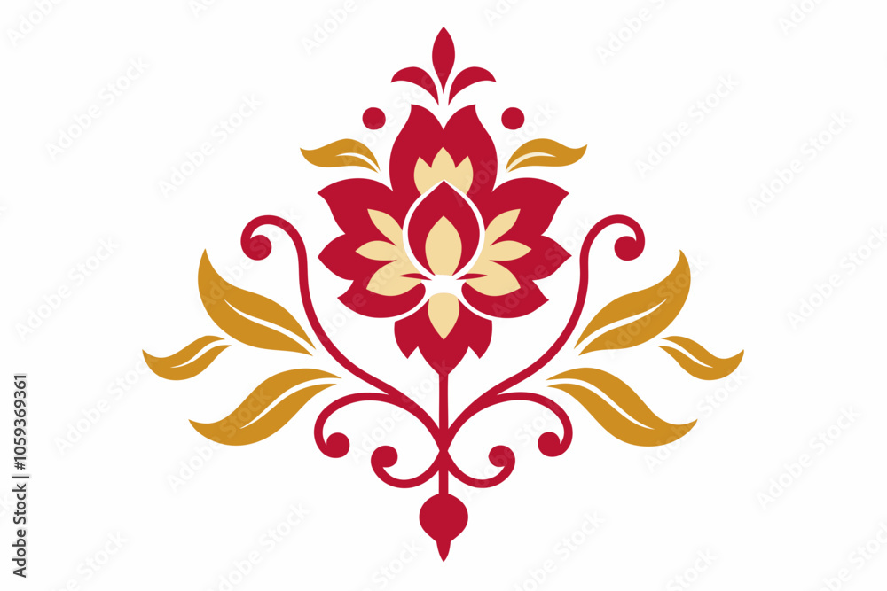 Floral Pattern in Victorian Style on a white background Floral Pattern in Victorian Style on a white background