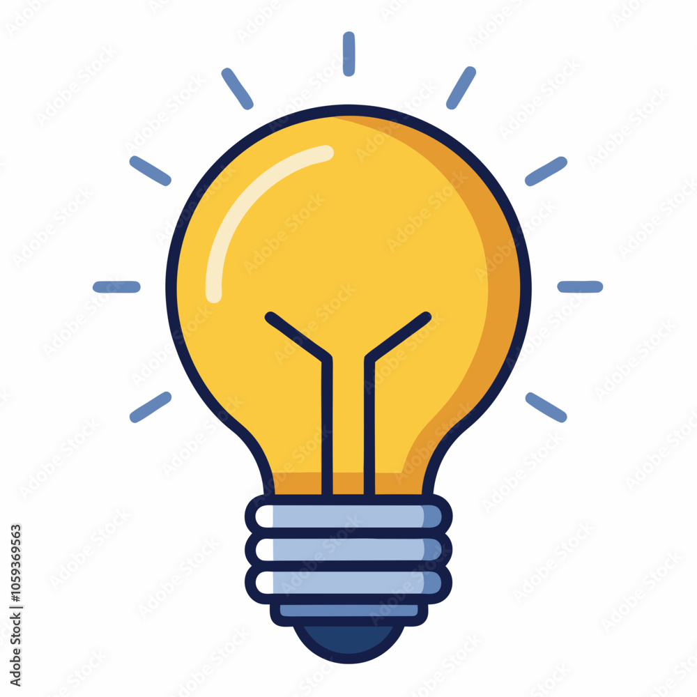 Lightbulb icon illumination symbol flat vector on white background Lightbulb icon illumination symbol flat vector on white background