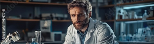 Forensic pathologist taking notes during an autopsy, serious and clinical investigation