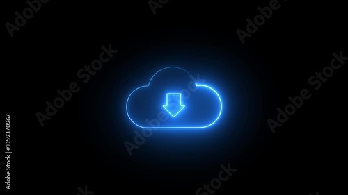 Neon symbol cloud Loading Pending circle icon background animation sign icon business sign icon amazing set business icon sets technology