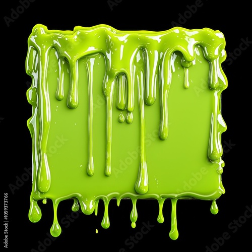 Dripping Green Slime - Digital 3D Rendering, Abstract, Goo , Slime, Liquid photo