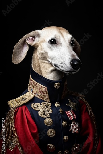 The Regal Greyhound A Portrait of Canine Nobility in Oil Painting Style, dog portrait, oil painting, canine art