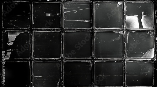 Artistic representation of a classic contact sheet layout in monochrome. photo