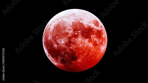 The blood moon is partially hidden by thin, wispy clouds.
