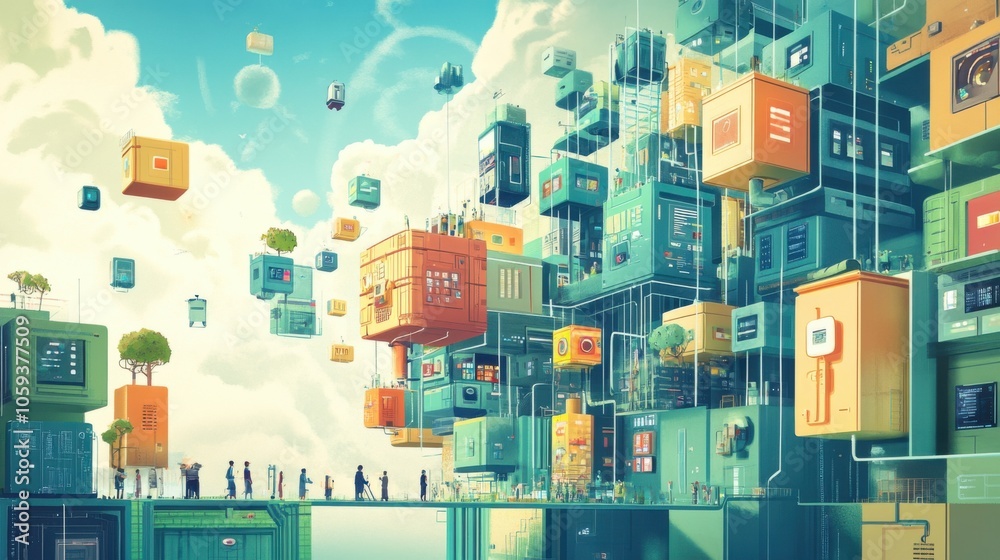 Fototapeta premium Digital innovation shapes the world we live in.