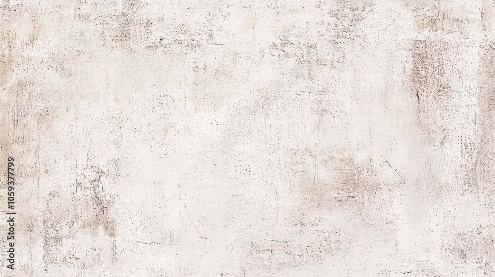 Fototapeta premium Light grunge texture with beige and white tones. Worn vintage wall surface with subtle stains and scratches. Faded concrete texture. Minimalist distressed background concept.