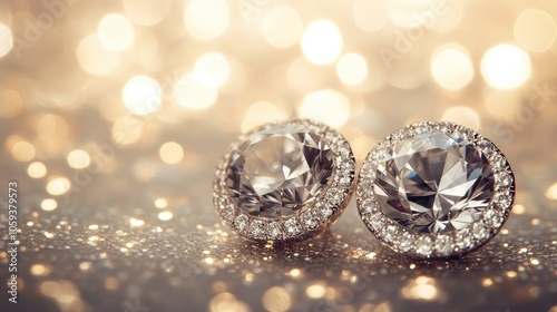 Sparkling Jewelry Close-Up with Soft Background Bokeh