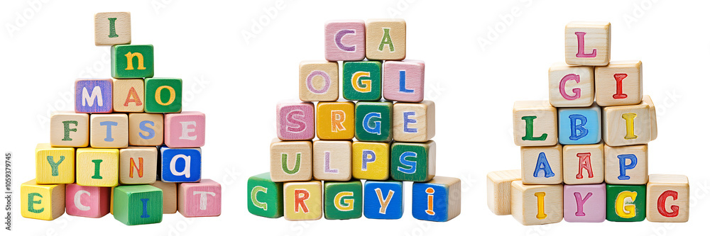 Set of stack alphabet blocks with bright letters isolated on transparent background (2) Set of stack alphabet blocks with bright letters isolated on transparent background (2)