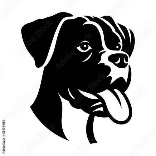 Boxer Dog with Tongue Out