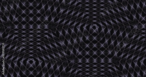 Moving kaleidoscope of blinking white stars on black background