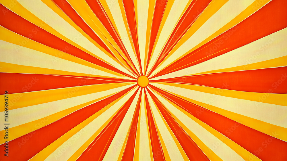 Obraz premium Retro background with rays, Background with bright yellow rays coming from the middle of the image, A bright orange and yellow pattern in the form of sunlight for the design of comic book or posters