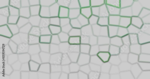 A mosaic of emerging closed contours of different colours.