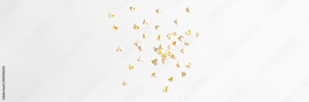 A cluster of popcorn kernels suspended in the air, food, float, crunchy A cluster of popcorn kernels suspended in the air, food, float, crunchy
