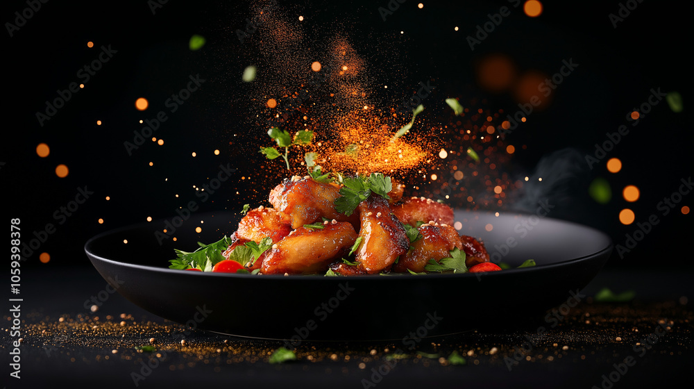 Spicy Glazed Chicken with a fiery explosion of flavor Spicy Glazed Chicken with a fiery explosion of flavor