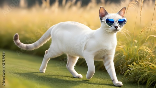 Cat with sunglasses, generative AI