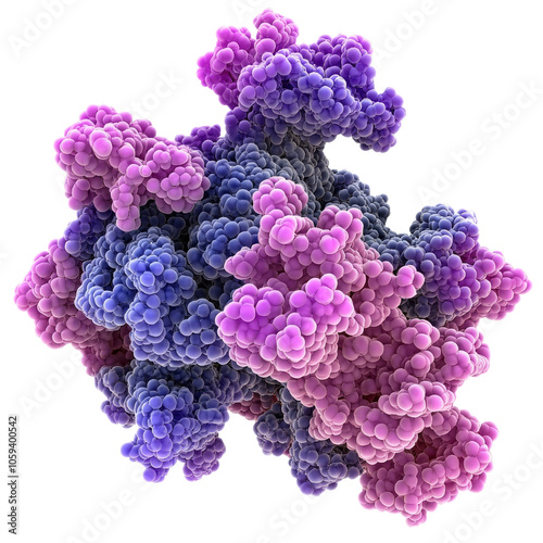 Purple and pink molecular structure isolated transparent