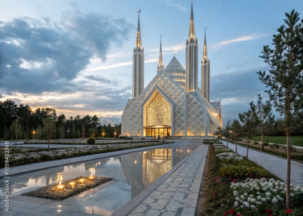 Fototapeta premium Pristine Radium Crystal Architectural Photography for Stunning Visuals and Unique Designs