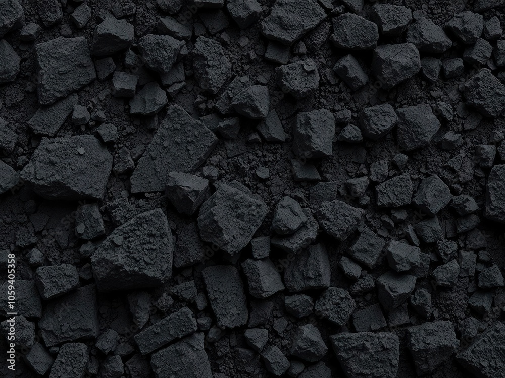 A seamless pattern of dark coal texture perfect for wallpaper design, mineral, coal