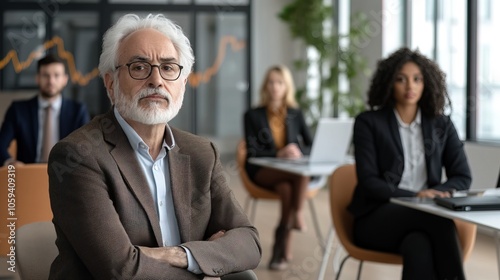 Worried investors gathered around multiple screens, analyzing financial data and market trends, reflecting the tension and uncertainty in the investment world.