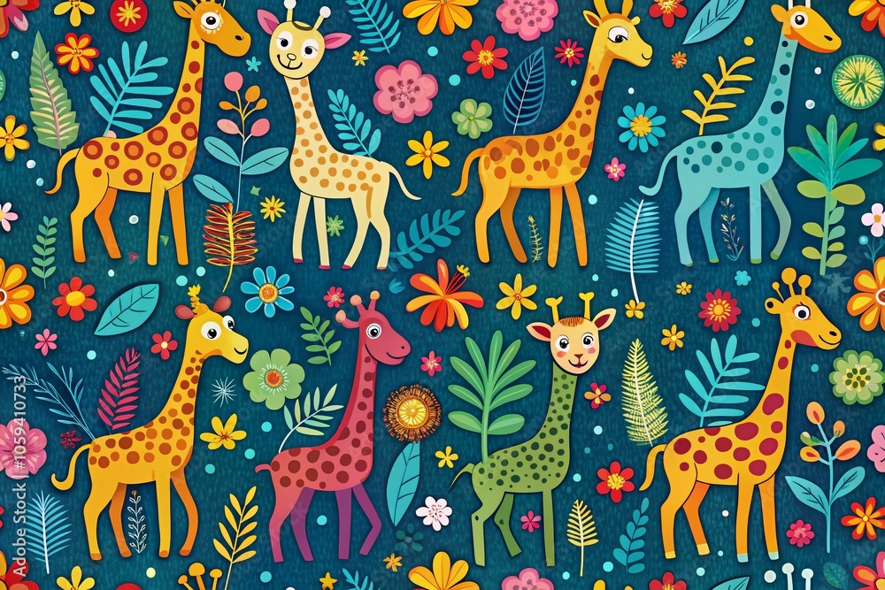 Seamless Giraffe Pattern for Children’s Products | Creative Textures for Kids' Room Decor, Apparel, and Accessories | Whimsical Giraffe Designs for Playful Spaces Seamless Giraffe Pattern for Children’s Products | Creative Textures for Kids' Room Decor, Apparel, and Accessories | Whimsical Giraffe Designs for Playful Spaces