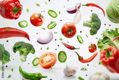 Wallpaper Mural A colorful assortment of vegetables, including broccoli, peppers, onions Torontodigital.ca