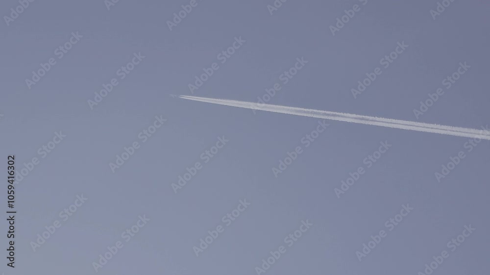 Blue sky and the airplane 