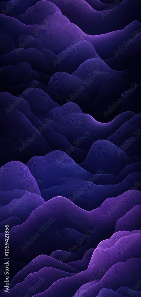 Obraz premium A minimalist design featuring an abstract pattern of dark purple clouds against a monochrome sky