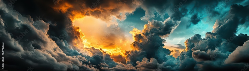 Vibrant clouds illuminated by a stunning sunset, showcasing a blend of orange and blue hues in a dramatic sky. Vibrant clouds illuminated by a stunning sunset, showcasing a blend of orange and blue hues in a dramatic sky.