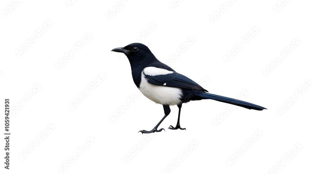 Eurasian Magpie on Transparent Background (PNG). Eurasian Magpie on Transparent Background (PNG).
