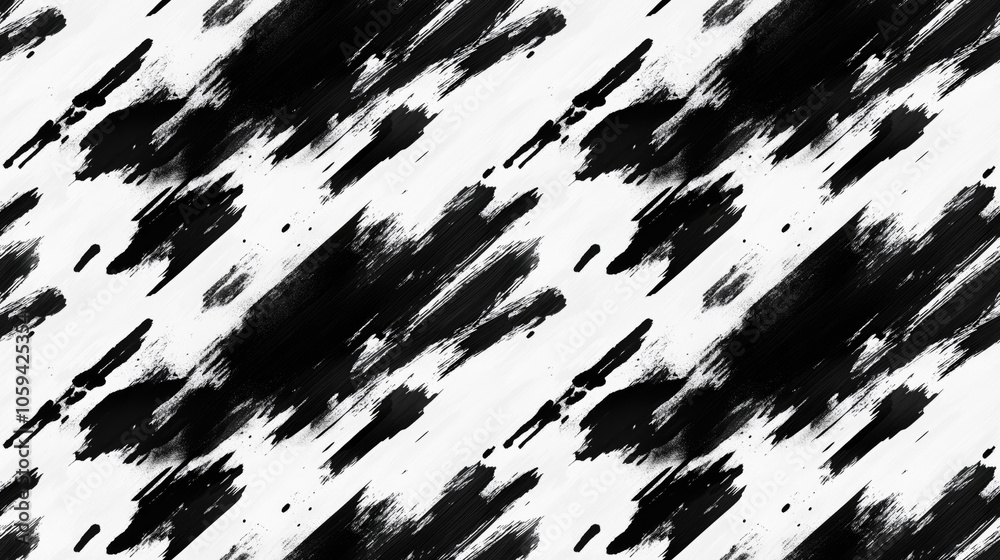 Seamless pattern of bold black paint strokes creating a dynamic grunge effect perfect for modern design projects Seamless pattern of bold black paint strokes creating a dynamic grunge effect perfect for modern design projects