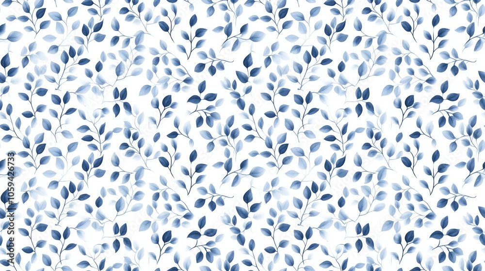 Seamless pattern featuring an array of delicate small leaves creating an abstract floral background ideal for textiles and wallpapers