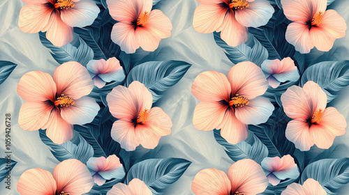 Seamless abstract flower pattern with a soft Rama background textile design modern decor