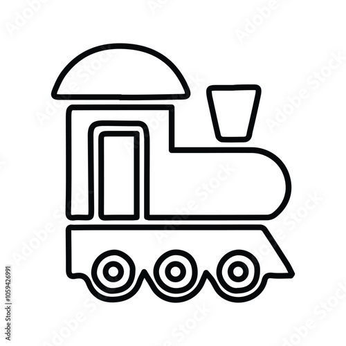 Locomotive icon. Machinist Room. Illustration of Railway Transportation. Vector illustration. Customizable thin line illustration. Editable stroke.