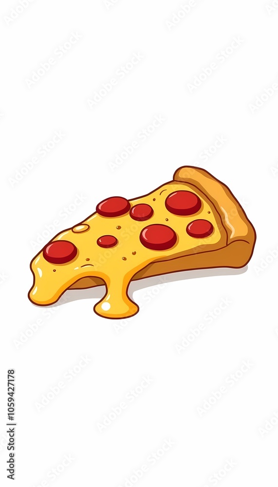 Slice of Gooey Pizza with Melted Cheese Slice of Gooey Pizza with Melted Cheese