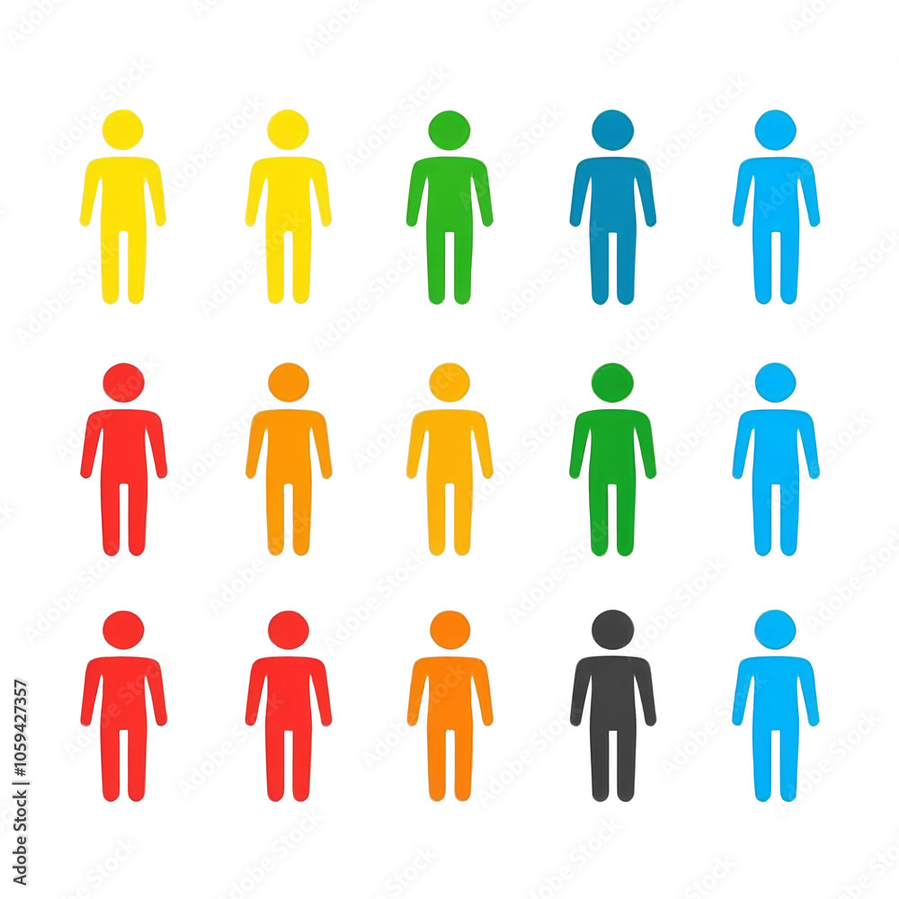 Colorful silhouettes of emotions and diversity transparent Colorful silhouettes of emotions and diversity transparent
