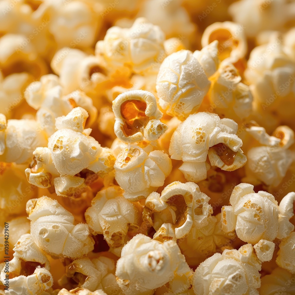 Freshly Popped Popcorn Close-Up Shot Freshly Popped Popcorn Close-Up Shot