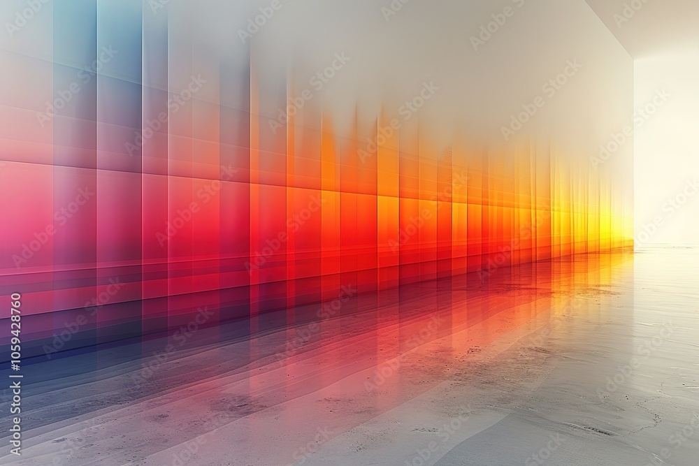 A colorful wall with a rainbow stripe A colorful wall with a rainbow stripe
