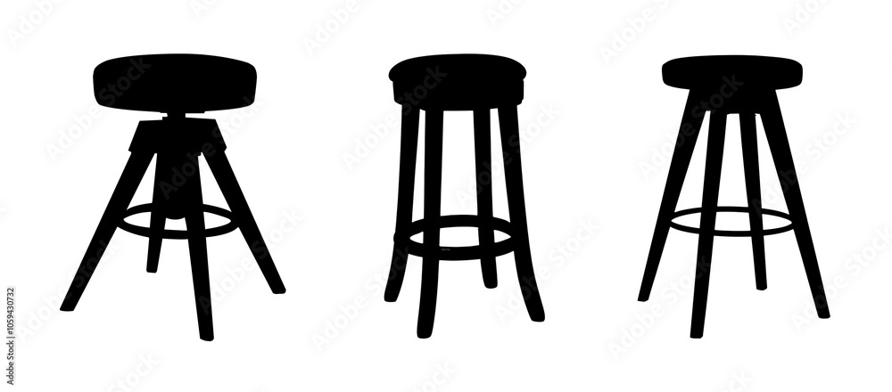 Stool bench set silhouette. Black silhouette outline of a stool or bench collection. Isolated transparent background PNG. 09 Stool bench set silhouette. Black silhouette outline of a stool or bench collection. Isolated transparent background PNG. 09