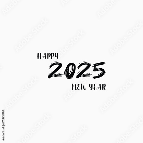 Happy new year 2025 logo design