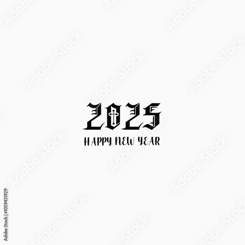 Happy new year 2025 logo design
