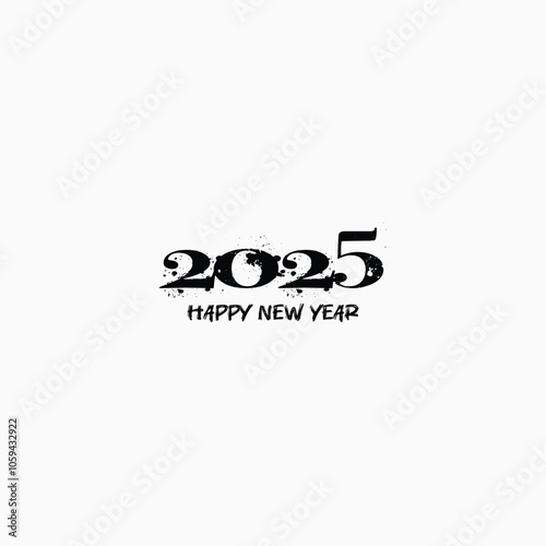 Happy new year 2025 logo design