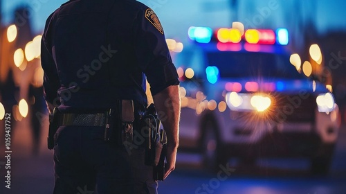 A police officer arresting someone for drug possession, showing the criminal consequences of substance abuse photo