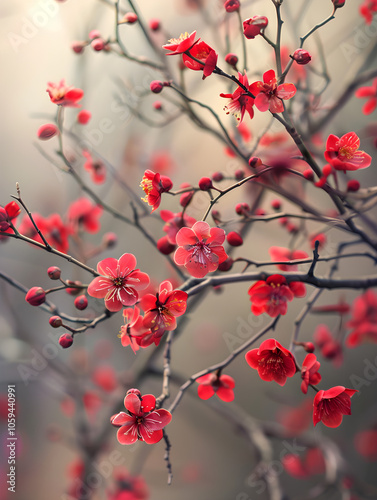 red autumn leaves