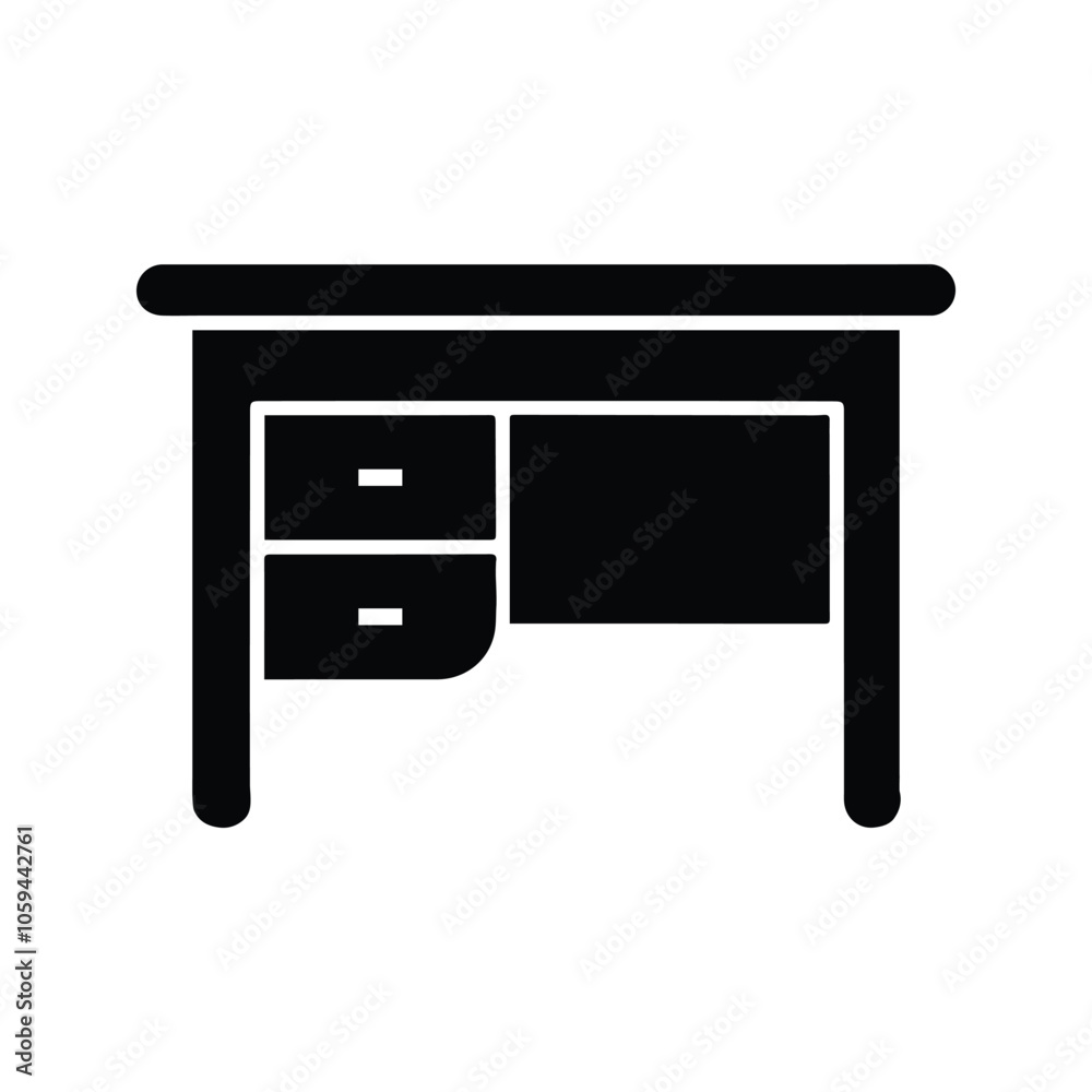 Computer Desk Icon. Work Desk at Home. Illustration of a workplace or study table. Vector Illustration. Customizable thin line illustration. Editable stroke. Computer Desk Icon. Work Desk at Home. Illustration of a workplace or study table. Vector Illustration. Customizable thin line illustration. Editable stroke.