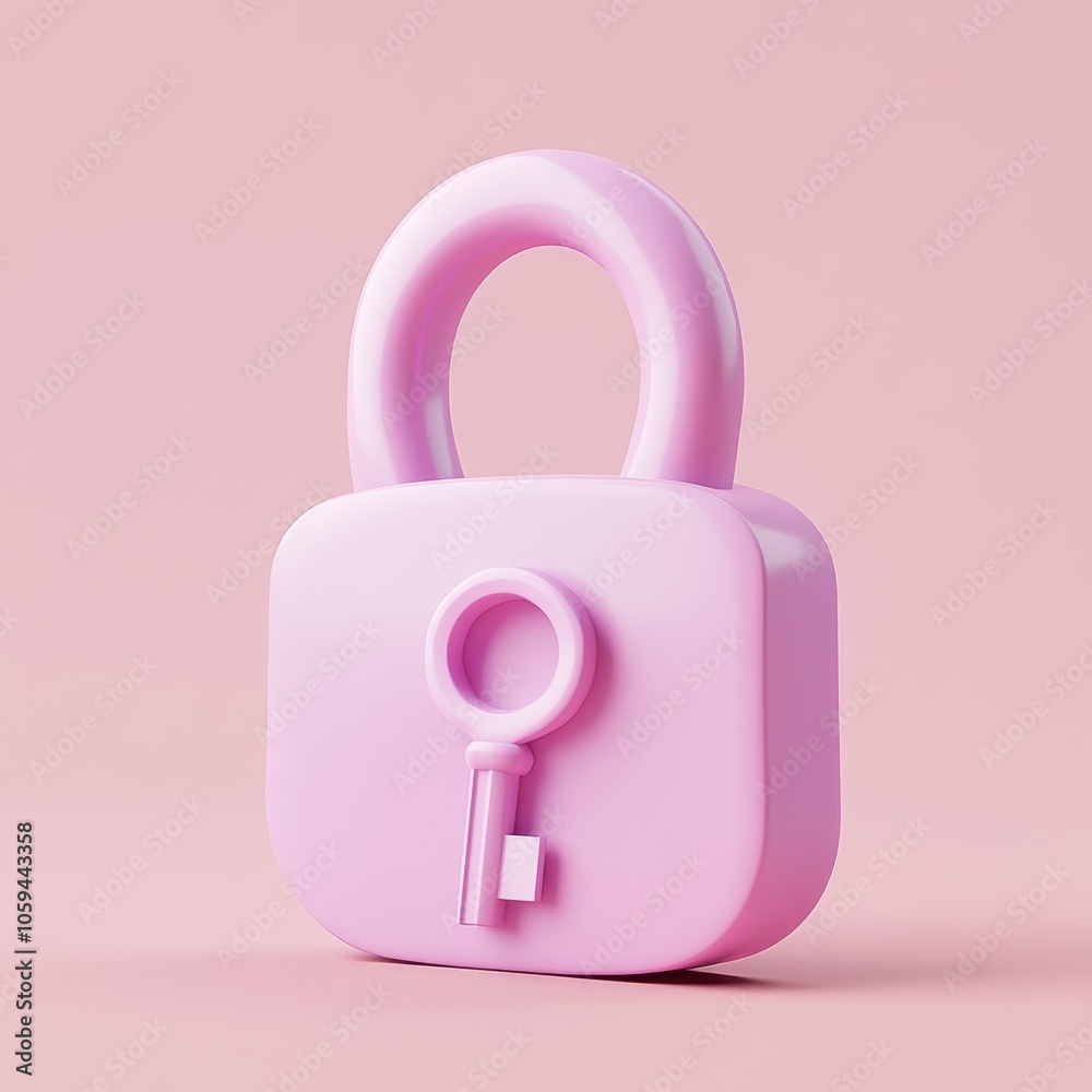Pastel Pink Lock with Key - Minimalist, Secure, and Stylish Pastel Pink Lock with Key - Minimalist, Secure, and Stylish