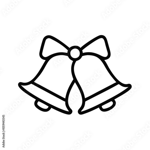 Decorative Christmas bells tied with a bow, festive decoration concept
