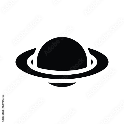 Planet Illustration Icon. With a ring around it. Planet icons Saturn, Jupiter, Uranus, Neptune. Customizable thin line illustration.  Editable stroke.