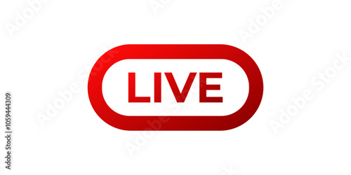 Online live stream logo. Red video broadcast icon.