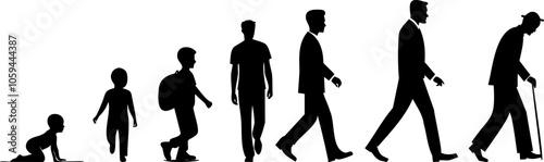 Human Life Cycle Stages Silhouette Illustration